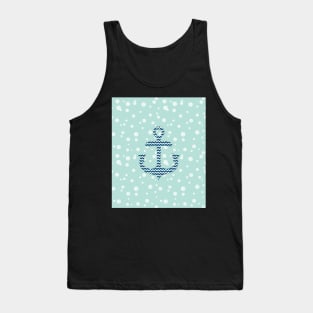 Chevron Nautical Anchor Bubbles Pattern Tank Top